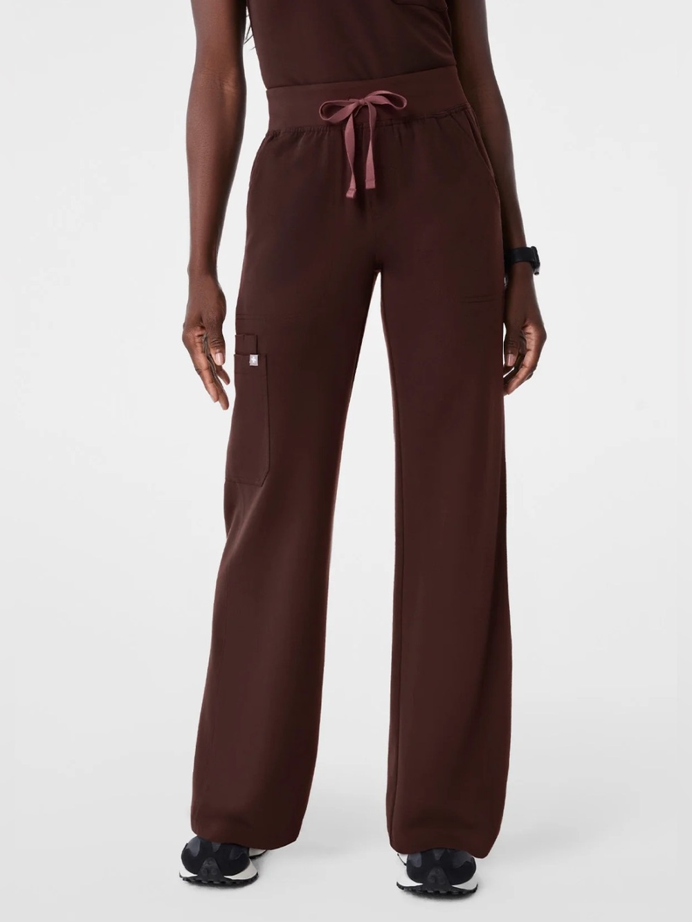 NWT Figs Espresso Isabel High-Waisted Wide-Leg Scrub Pants